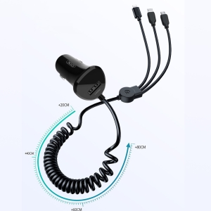 شارژر فندکی ماشین ایکس او مدل Car Charger   15W  3 IN 1 XO-CC36