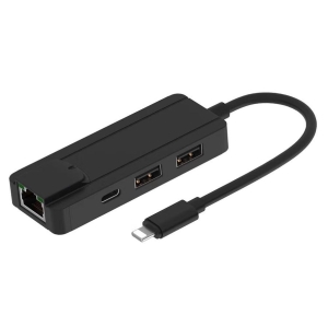 تبدیل Lightning به RJ45، USB*2 با قدرت PD اونتن مدل OTN-75002