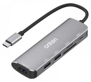 هاب 6 پورت TYPE-C اونتن مدل Typec to HUB+Card Reader+PD OTN-95116B