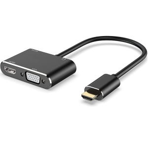 مبدل HDMI به VGA و HDMI با  کابل صدا مدل HDMI To HDMI and VGA Splitter With Audio HT090