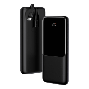 پاوربانک 10000 فست شارژ بیسوس Baseus Elf Digital Display PPJL010001 توان 22.5 وات با دو کابل متصل