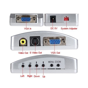 مبدل VGA به AV وی نت همراه با کابل برق مدلV-COVGA2AV