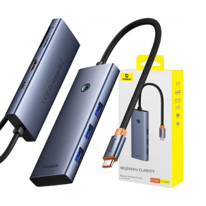 قیمت هاب هفت پورت باسئوس مدل Baseus UltraJoy 7-Port HUB C-A3.0*3 + HDMI +PD + SD/TF B00052803811-00