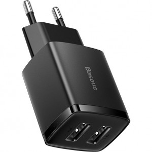 شارژر دیواری یواس‌بی 10.5 وات بیسوس Baseus Compact Charger 2U EU CCXJ010201