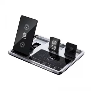 شارژر ولیرلس 4 کاره رو میزی گرین لاین Green lion Wireless Charging Station Gray GN4IN1WCSGY