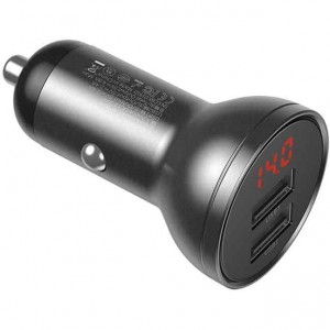 شارژر فندکی دو پورت 24 وات بیسوس Baseus Digital Display Car Charger Dual USB CCBX-0G