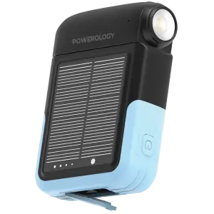 پاوربانک خورشیدی 10000 و چراغ قوه پاورولوژی Powerology Sante Solar Power Bank PPBDS05BK