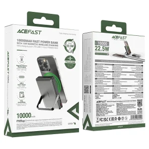 پاوربانک وایرلس 10000 مگ سیف ایس فست ACEFAST M17 توان 22.5 وات دارای استند