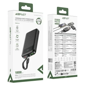 پاوربانک 10000 ایس فست ACEFAST M13 توان 22.5 وات همراه با کابل متصل