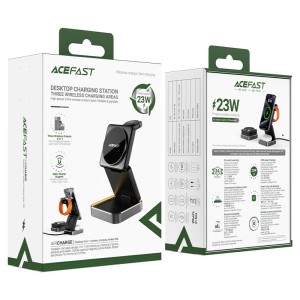 استند و شارژر وایرلس چند کاره مگ سیف ایس فست ACEFAST E20 با قابلیت شارژ اپل واچ