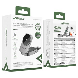 استند و شارژر وایرلس چند کاره مگ سیف ایس فست ACEFAST E22 با قابلیت شارژ اپل واچ