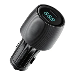 شارژر فندکی 66 وات دو پورت پاورولوژی Powerology VeloxCar Charger PCCSR021BK