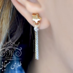 نیمست طلای دو رنگ ستاره و گوی