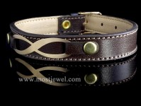 دستبند چرم و طلا بی نهایت