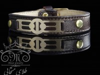 دستبند چرم و طلا