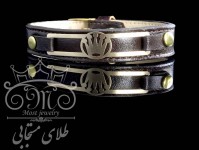 دستبند چرم و طلای تاج