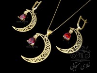 نیمست اسلیمی ماه Most با نگین یاقوت سنتتیک