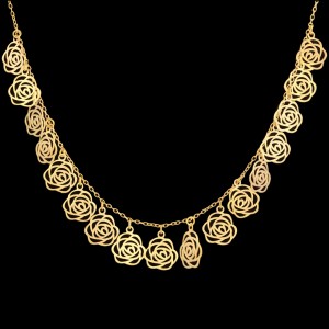 گردنبند طلا پولکی گل رز
