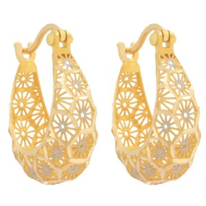 گوشواره طلا 18 عیار زنانه مدل کشکولی فیوژن کد 1