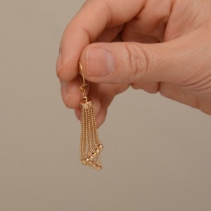 گوشواره طلا 18 عیار زنانه طلای مستجابی مدل گوی