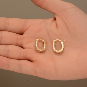 گوشواره طلا 18 عیار زنانه طلای مستجابی کد 71