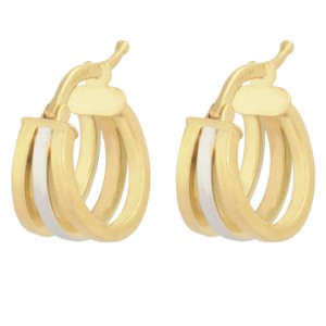 گوشواره طلا 18 عیار زنانه طلای مستجابی مدل سه حلقه ای کد 167088
