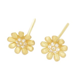 گوشواره طلا 18 عیار زنانه طلای مستجابی مدل گل آفتابگردان مدل 670147