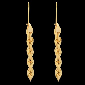گوشواره طلا 18 عیار زنانه طلای مستجابی مدل طنابی کد 1