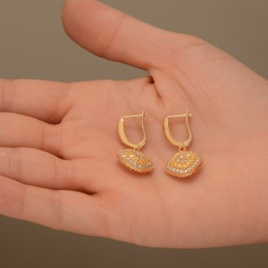 گوشواره طلا 18 عیار زنانه طلای مستجابی کد 04