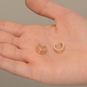 گوشواره طلا 18 عیار زنانه طلای مستجابی مدل حلقه ای کد 44