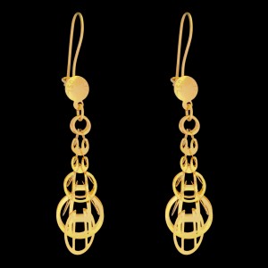 گوشواره طلا 18 عیار زنانه طلای مستجابی مدل لیزر کات کد 03