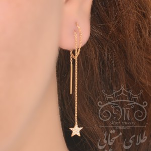 گوشواره طلا 18 عیار زنانه طلای مستجابی کد 670160