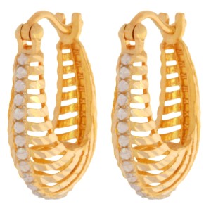 گوشواره طلا 18 عیار زنانه طلای مستجابی مدل کشکولی کد 68