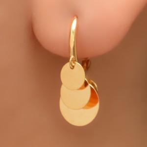 گوشواره طلا 18 عیار زنانه طلای مستجابی مدل روکو دایره کد 12