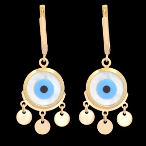 گوشواره طلا 18 عیار زنانه طلای مستجابی مدل چشم کد 01