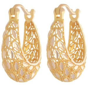 گوشواره طلا 18 عیار زنانه طلای مستجابی مدل کشکولی کد 70