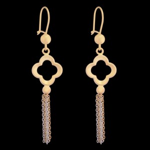 گوشواره طلا 18 عیار زنانه طلای مستجابی مدل ونکلیف کد 42