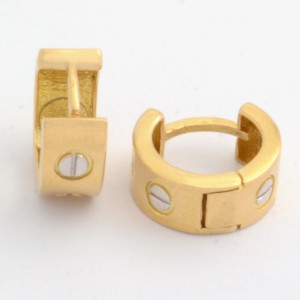 گوشواره طلا 18 عیار زنانه طلای مستجابی مدل حلقه ای گرد کد 13