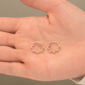 گوشواره طلا 18 عیار زنانه طلای مستجابی مدل حلقه ای کد 008