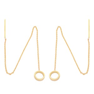 گوشواره طلا 18 عیار زنانه طلای مستجابی مدل بخیه ای گرد کد 40