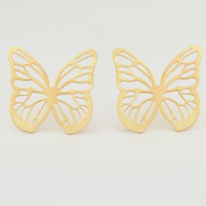 گوشواره طلا 18 عیار زنانه طلای مستجابی مدل پروانه کد 670176