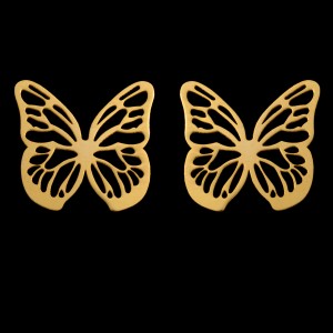 گوشواره طلا 18 عیار زنانه طلای مستجابی مدل پروانه کد 670176