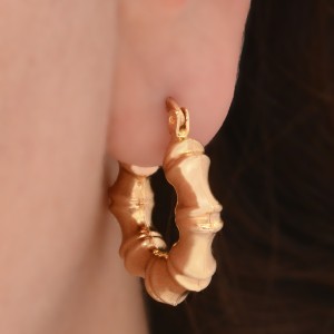 گوشواره طلا 18 عیار زنانه طلای مستجابی مدل آینه ای کد03