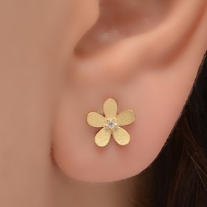 گوشواره طلا 18 عیار زنانه طلای مستجابی مدل گل کد 167085