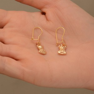 گوشواره طلا 18 عیار زنانه طلای مستجابی مدل تدی کد 1