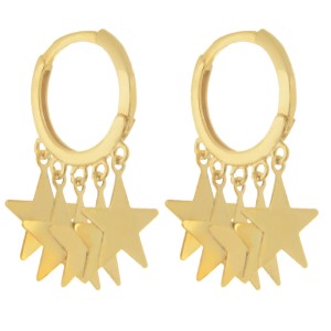 گوشواره طلا 18 عیار زنانه طلای مستجابی طرح ستاره مدل 670148