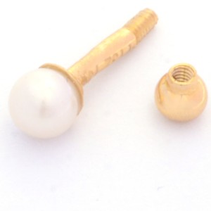 گوشواره طلا 18 عیار زنانه طلای مستجابی مدل مرواریدی کد 37
