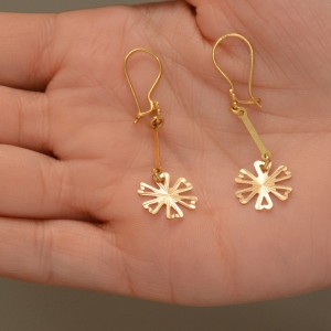 گوشواره طلا 18 عیار زنانه طلای مستجابی مدل گل کد 06