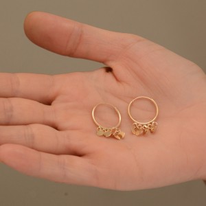 گوشواره طلا 18 عیار زنانه طلای مستجابی مدل روکو دایره کد 002