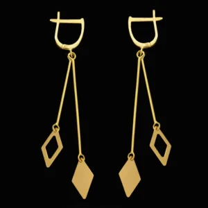 گوشواره طلا 18 عیار زنانه طلای مستجابی مدل لوزی کد 670153